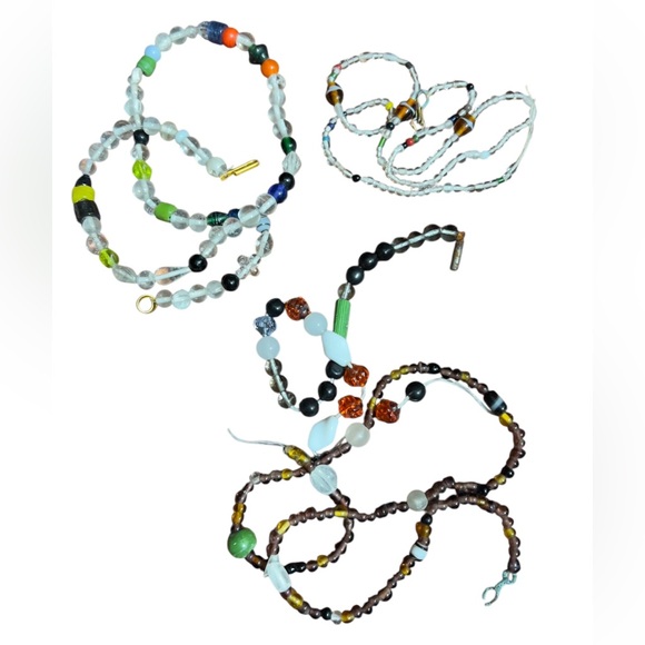 Lot of 26 Vintage Art Deco Czech Glass Beaded Necklaces,  Art Glass Milk Glass - Picture 5 of 15